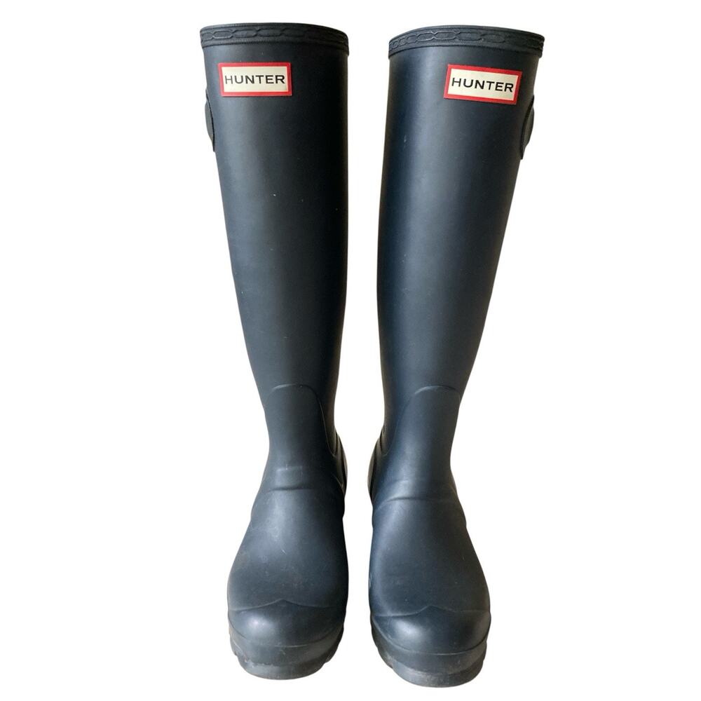 Hunter Wellington Tall Rain Navy Blue Boots Size 5/6 EU 36